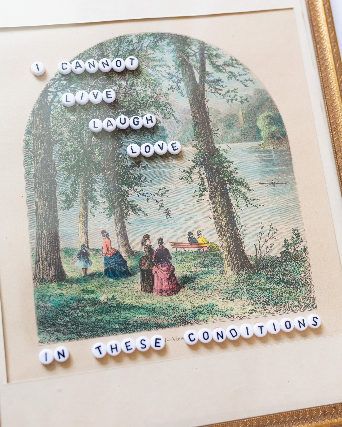 I Cannot Live, Laugh, Love in These Conditions | Bead Art