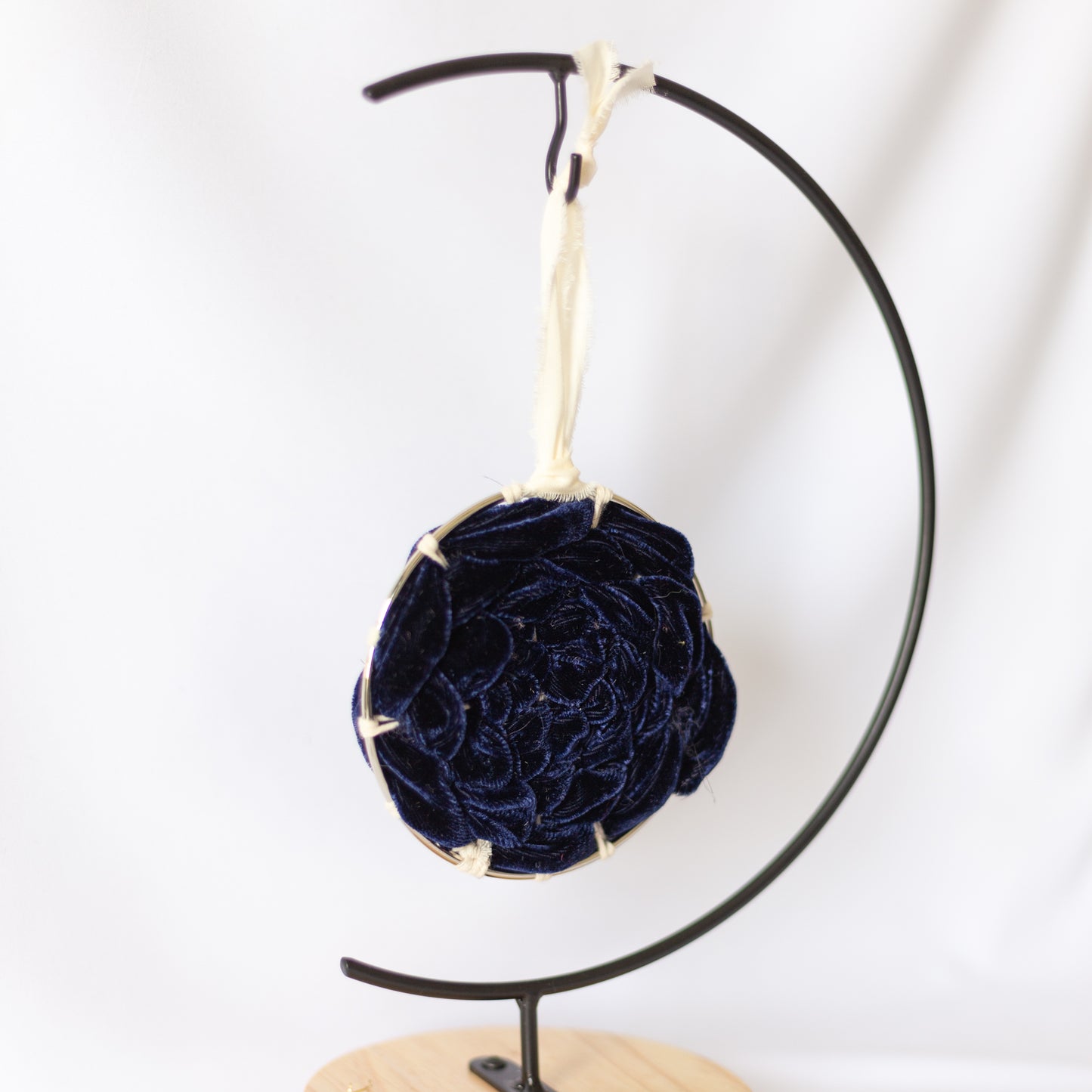 Velvet Woven Ornament - Navy Blue | Holiday Ornament