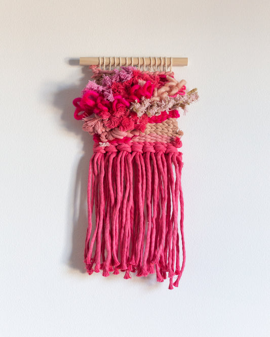 Monochrome Mini - Pink | Woven Wall Hanging