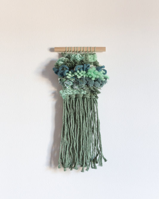 Monochrome Mini - Turquoise | Woven Wall Hanging