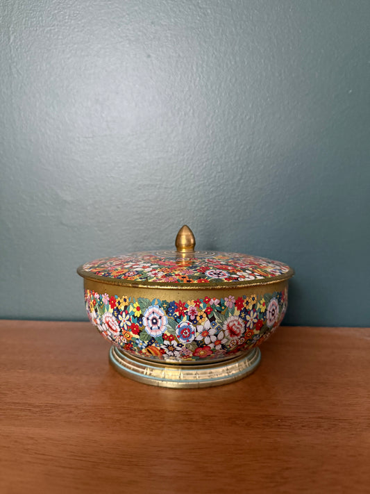 Colorful Tin With Lid | Thrift Picks