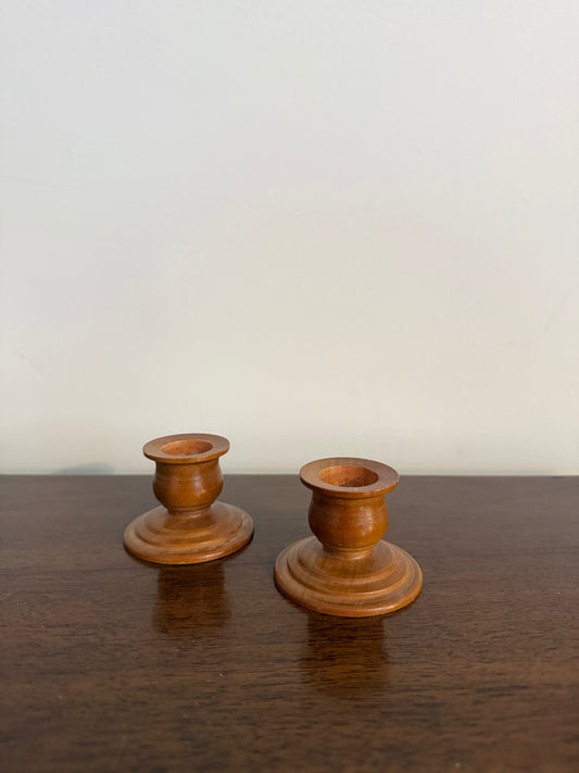 Wood Candlestick Holders (set of 2) | Thrift Picks