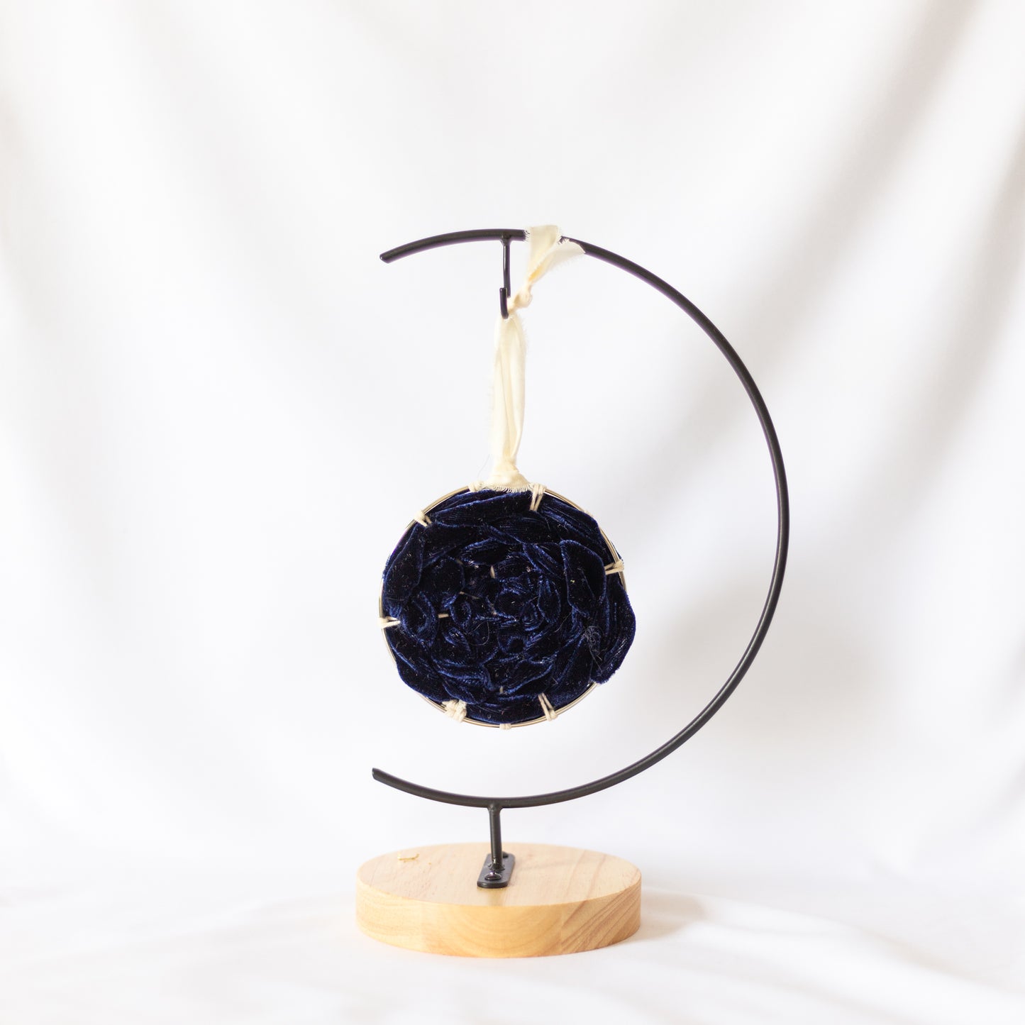 Velvet Woven Ornament - Navy Blue | Holiday Ornament