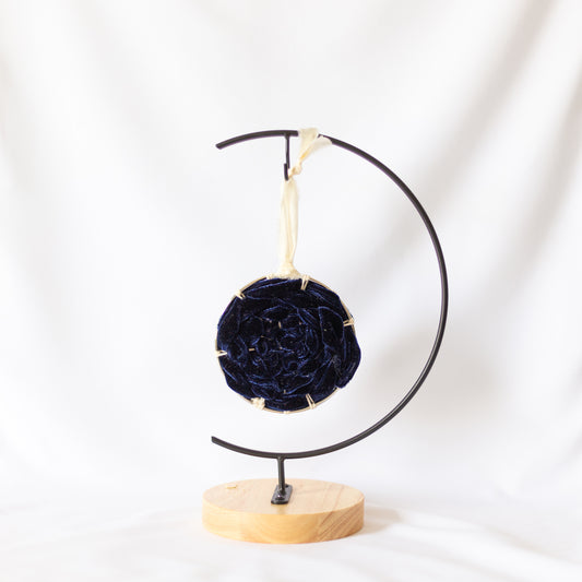 Velvet Woven Ornament - Navy Blue | Holiday Ornament