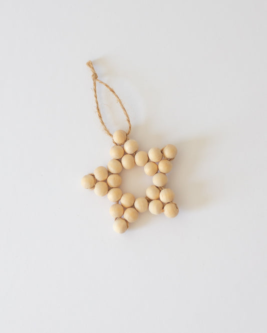 Wood Bead Stars | Holiday Ornament